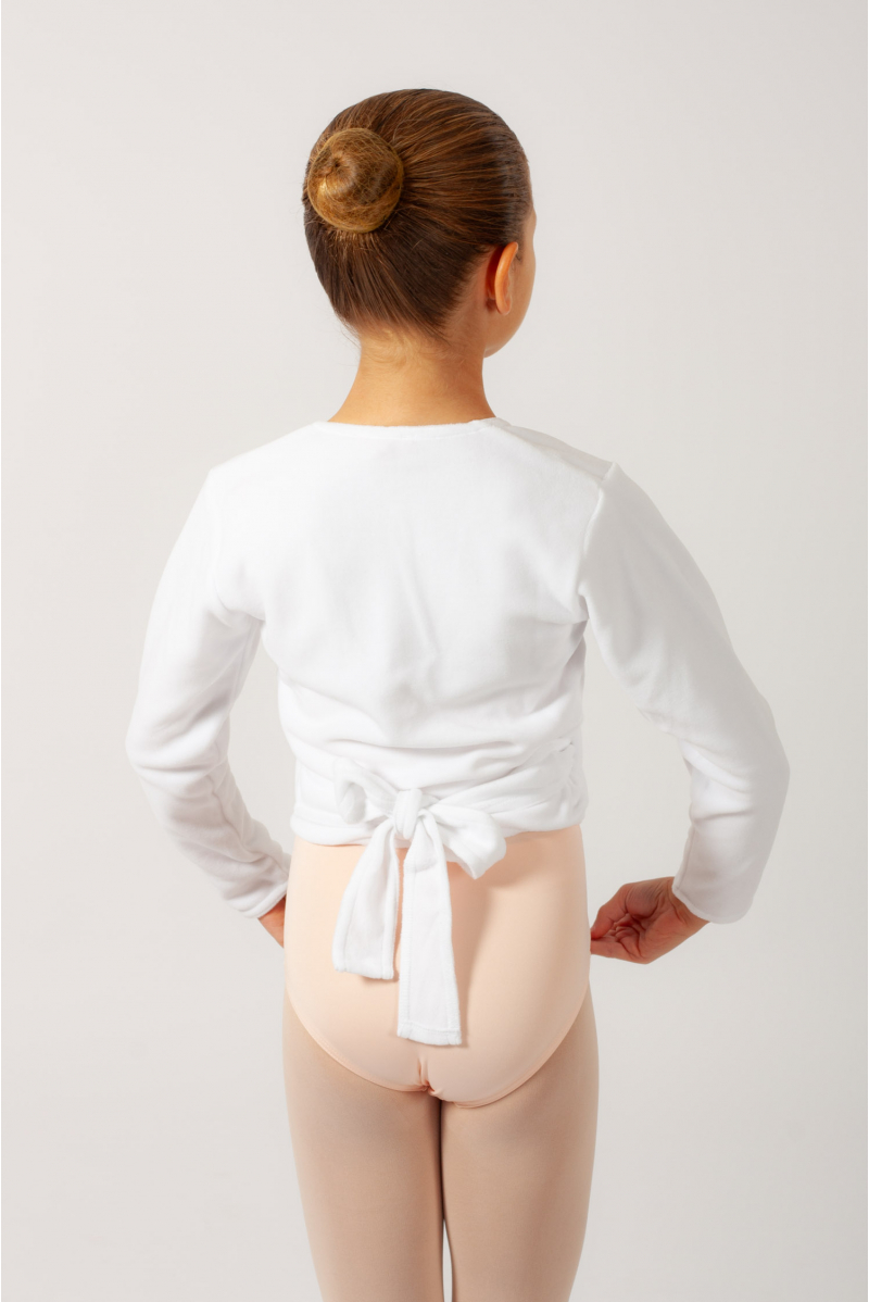 Repetto white fleece wrap-over top D105