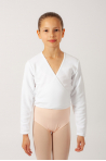 Repetto white fleece wrap-over top D105