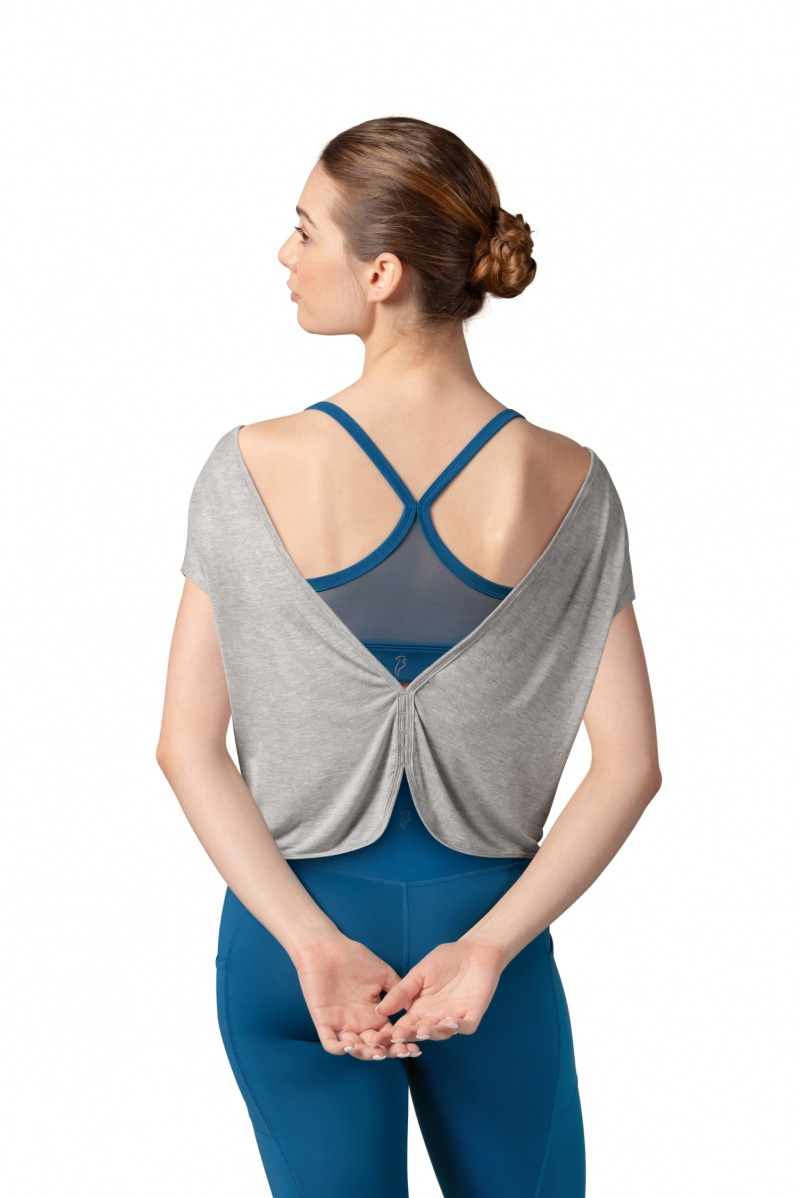 T-shirt court dos nu Z3362 Bloch gris