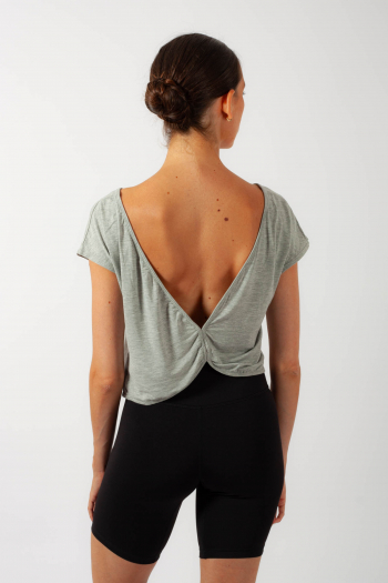 T-shirt court dos nu Z3362 Bloch gris