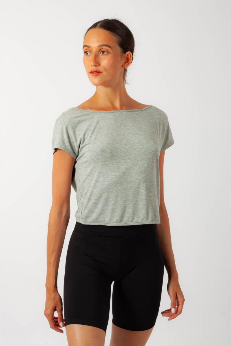 Short backless t-shirt Z3362 Bloch grey