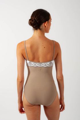Eterna Wear Moi moka and white leotard