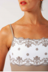 Eterna Wear Moi moka and white leotard