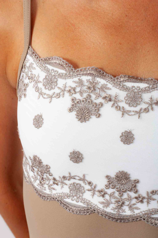 Eterna Wear Moi moka and white leotard