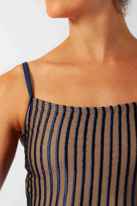Leotard thin straps Colette Wear Moi navy