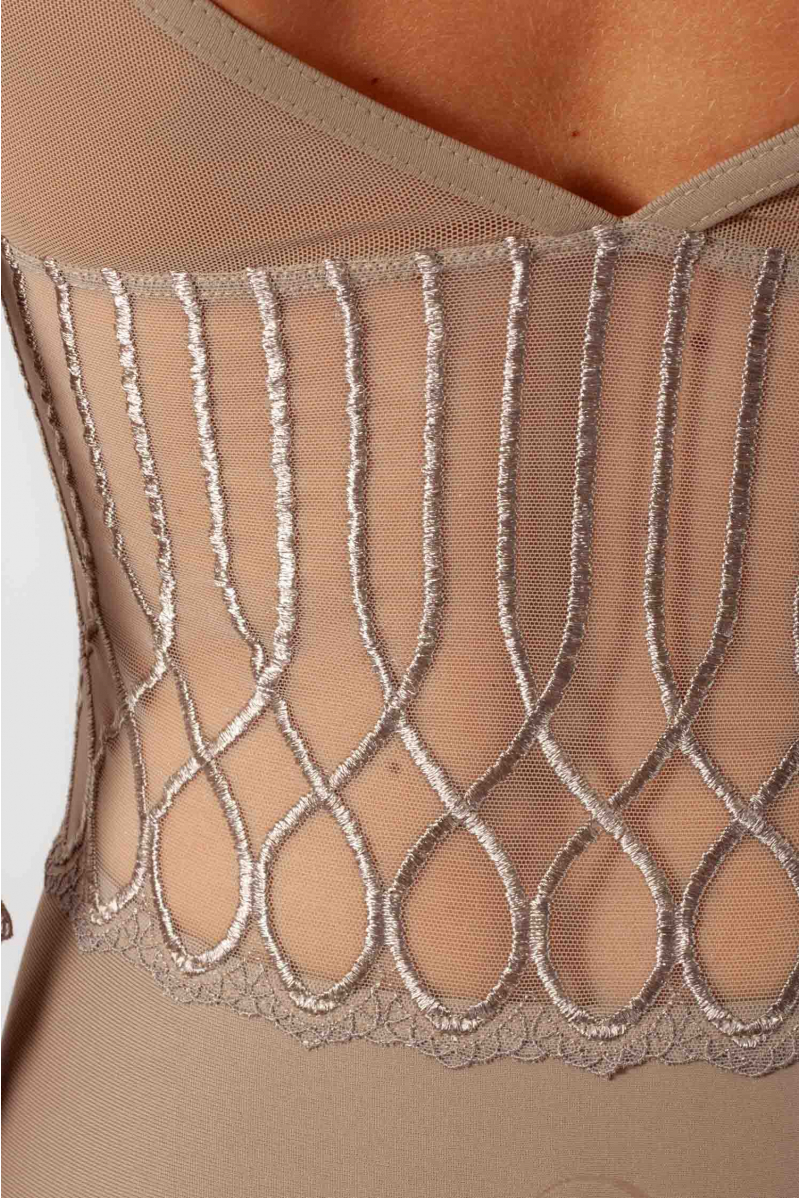 Nerea Wear Moi mocha long-sleeved leotard