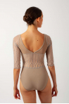 Nerea Wear Moi mocha long-sleeved leotard