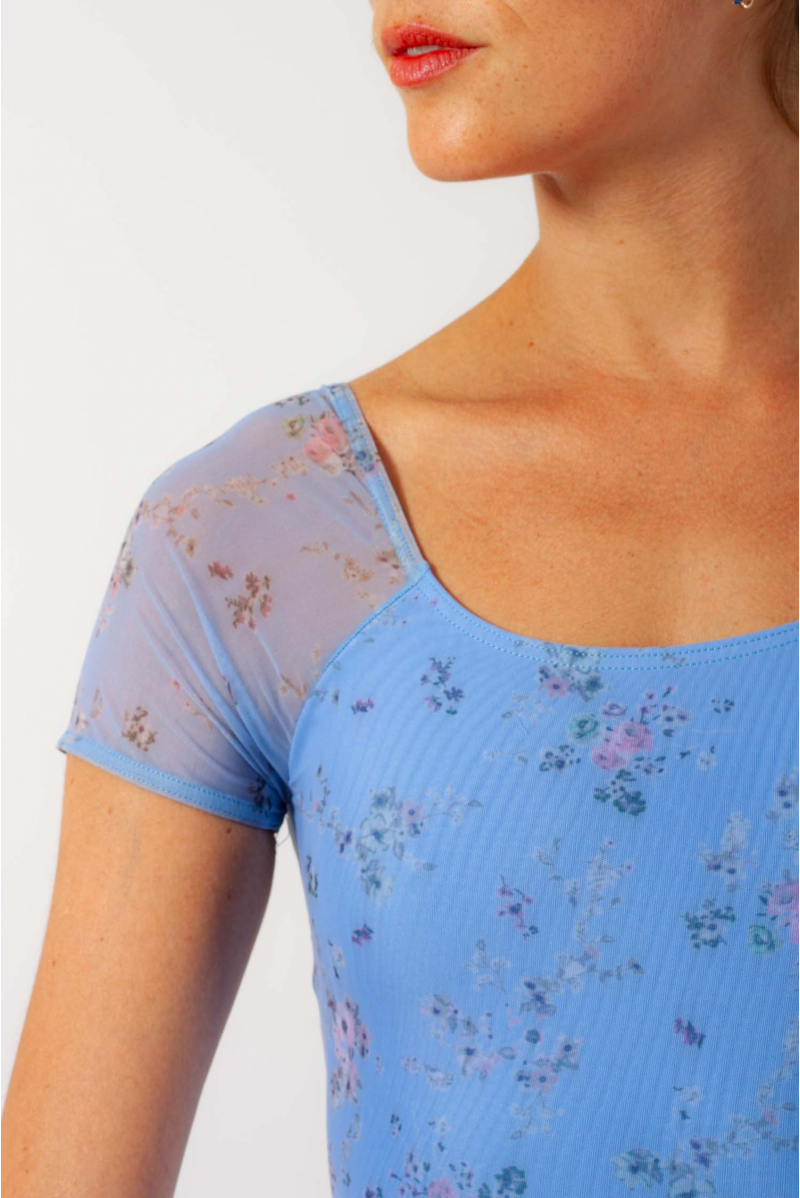 Floral leotard 31709 Intermezzo light blue