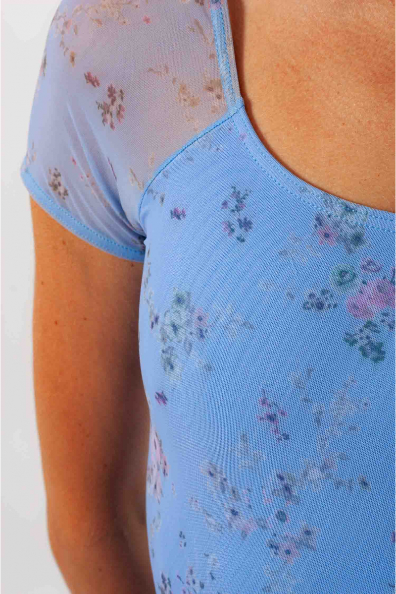 Floral leotard 31709 Intermezzo light blue