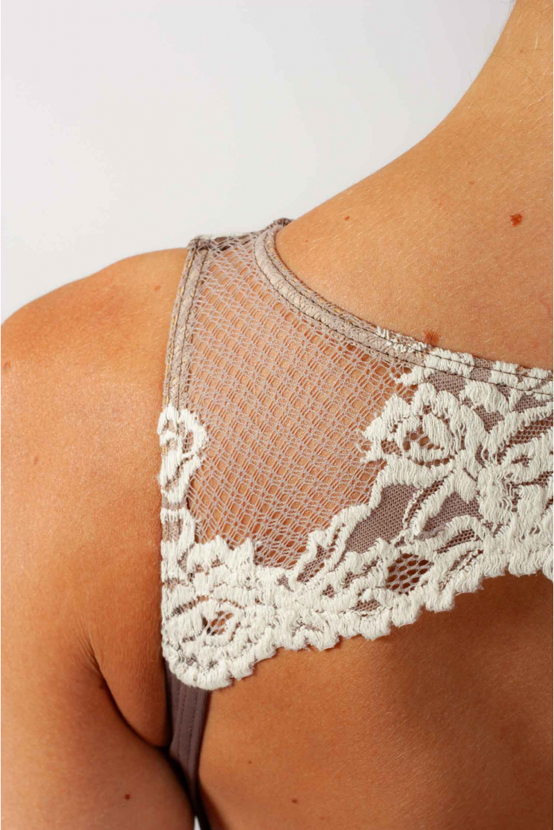 Leotard with wide straps 31707 Intermezzo taupe