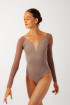 Carlotta coffee Grishko taupe long-sleeved leotard