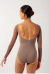 Carlotta coffee Grishko taupe long-sleeved leotard