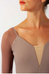 Carlotta coffee Grishko taupe long-sleeved leotard
