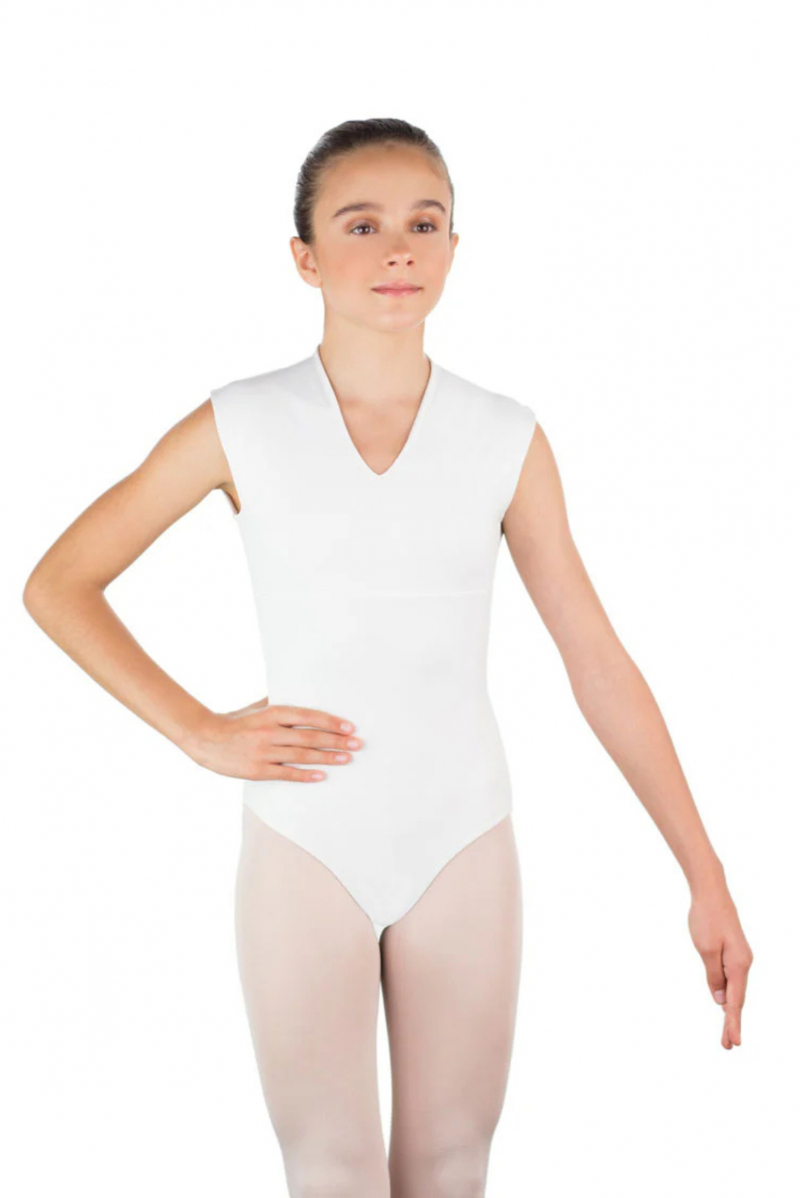 Ballet Rosa Angeles white leotard