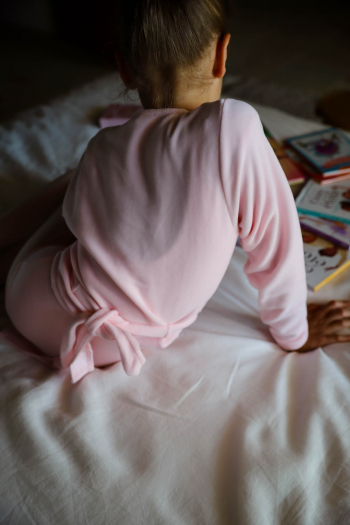 Repetto pale pink fleece wrap-over top D105