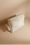 Trousse de toilette en velours côtelé Bachca sable