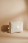 Trousse de toilette en velours côtelé Bachca sable
