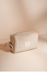 Trousse à maquillage en velours côtelé Bachca sable