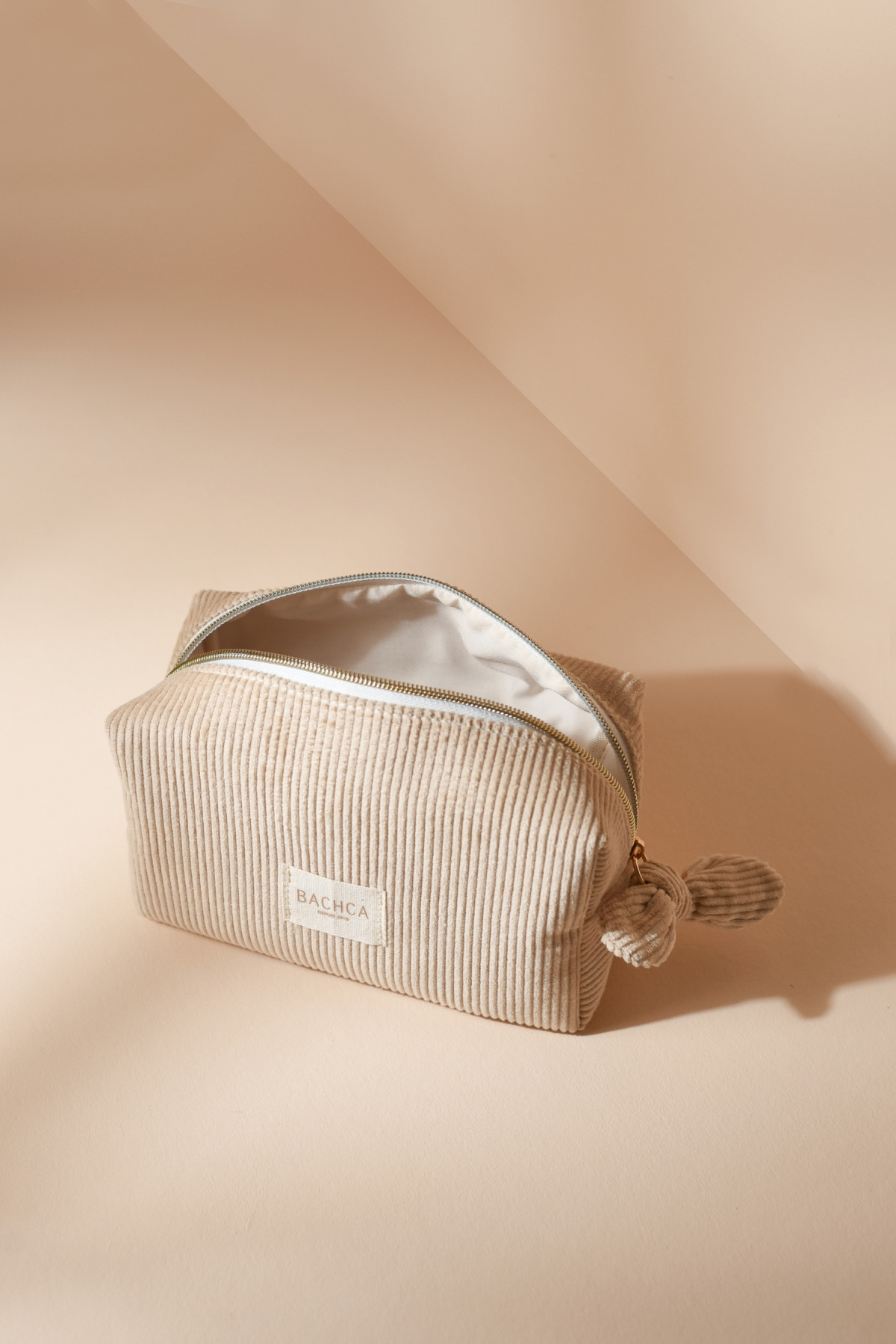 Bachca sand corduroy make-up bag