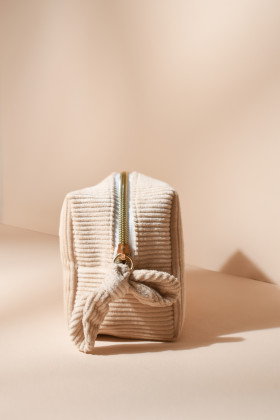 Bachca sand corduroy make-up bag