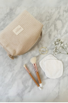 Coffret trousse de maquillage velours côtelé Bachca sable