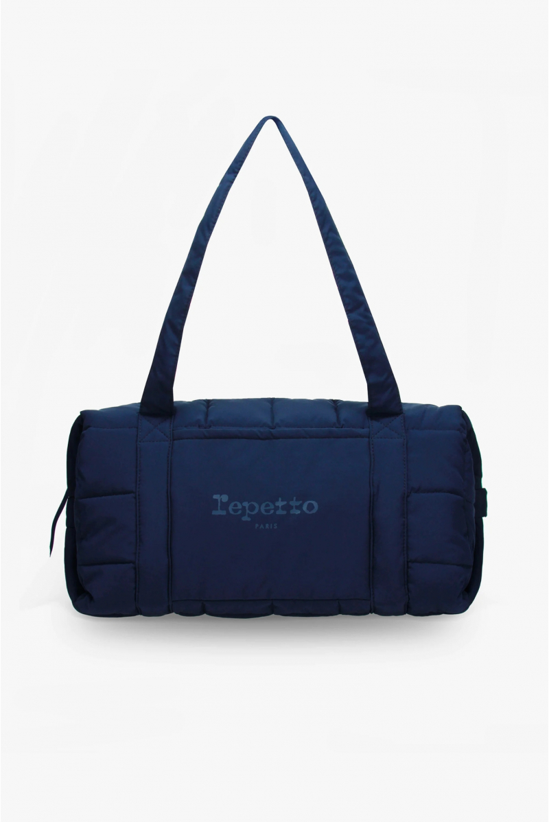 Large quilted nylon duffel bag B0233N navy blue