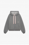 Sweat zippé à capuche Repetto gris chiné