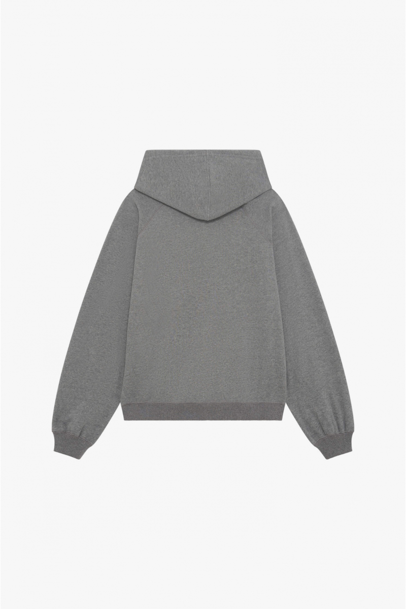Sweat zippé à capuche Repetto gris chiné