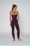 Combinaison Temps Danse Vegan doubles bretelles figue