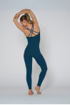 Combinaison Temps Danse Vegan doubles bretelles prusse