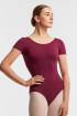 Justaucorps manches courtes viscose Temps Danse Madras bordeaux