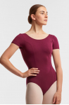 Justaucorps manches courtes viscose Temps Danse Madras bordeaux