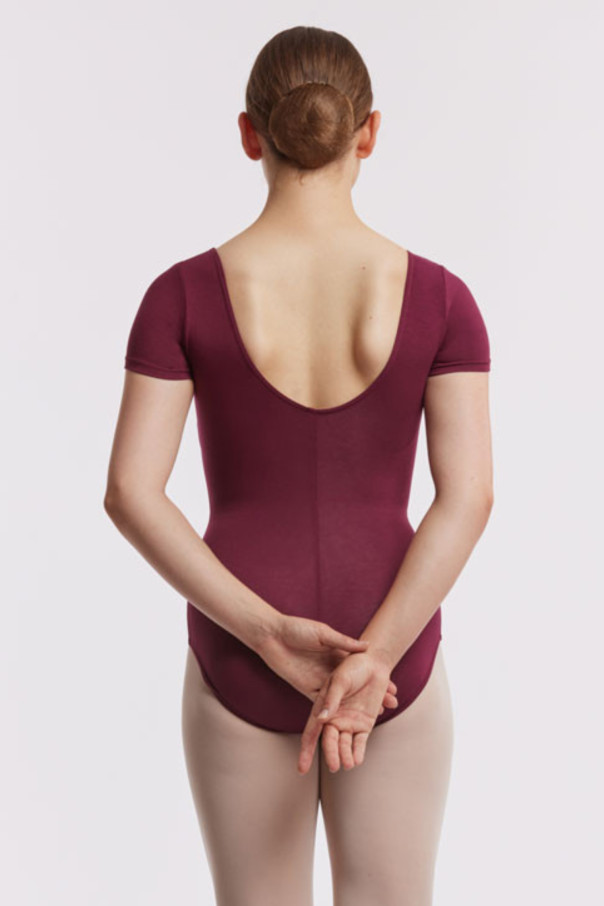 Justaucorps manches courtes viscose Temps Danse Madras noir