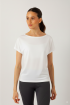 Ava short-sleeved white dance T-shirt