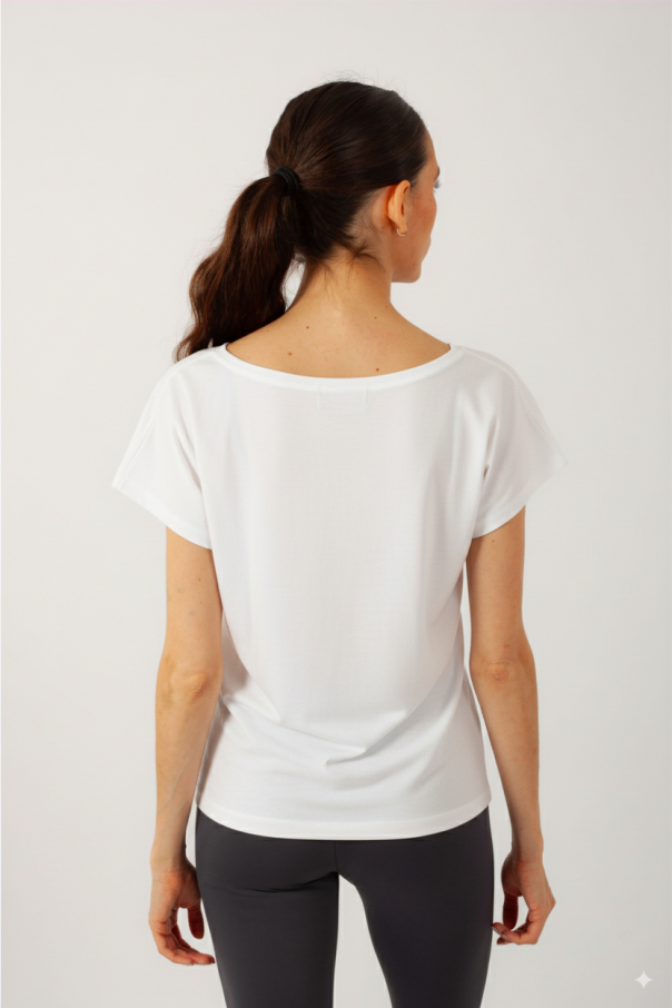 Ava short-sleeved white dance T-shirt