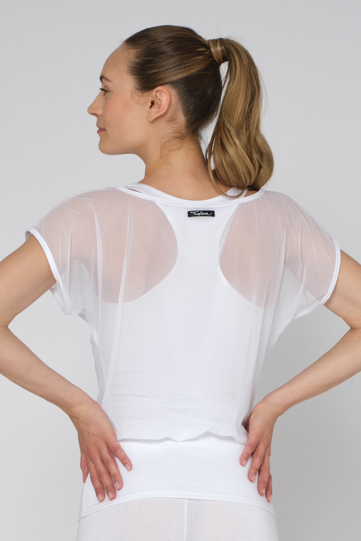 T-shirt tulle avec débardeur intégré Temps Danse Django blanc