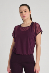 T-shirt tulle avec débardeur intégré Temps Danse Django figue