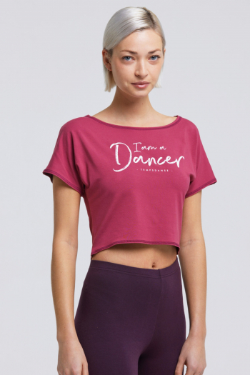 Short-sleeved T-shirt Temps Danse Agile I am raspberry