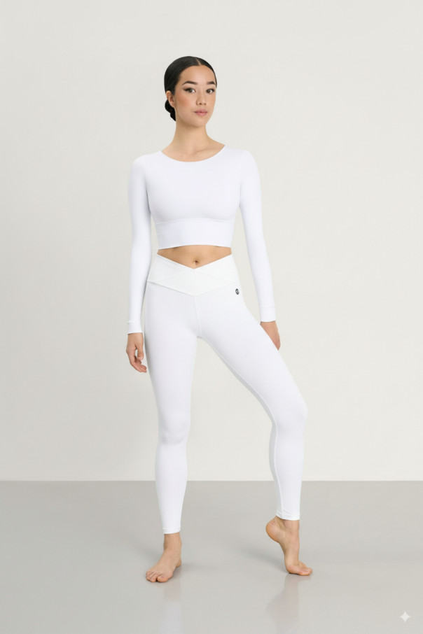 Legging taille haute en V 5565 Intermezzo blanc
