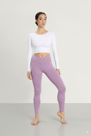 High-waisted V-leggings 5565 Intermezzo lavender