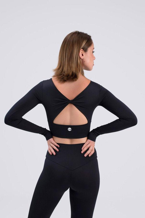 Crop top manches longues 6656 Intermezzo noir