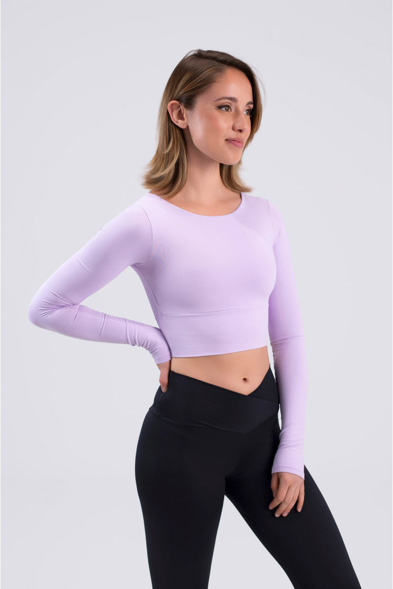 Crop top manches longues 6656 Intermezzo lavender