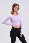 Crop top manches longues 6656 Intermezzo lavender