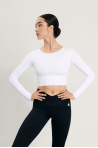 Crop top manches longues 6656 Intermezzo blanc