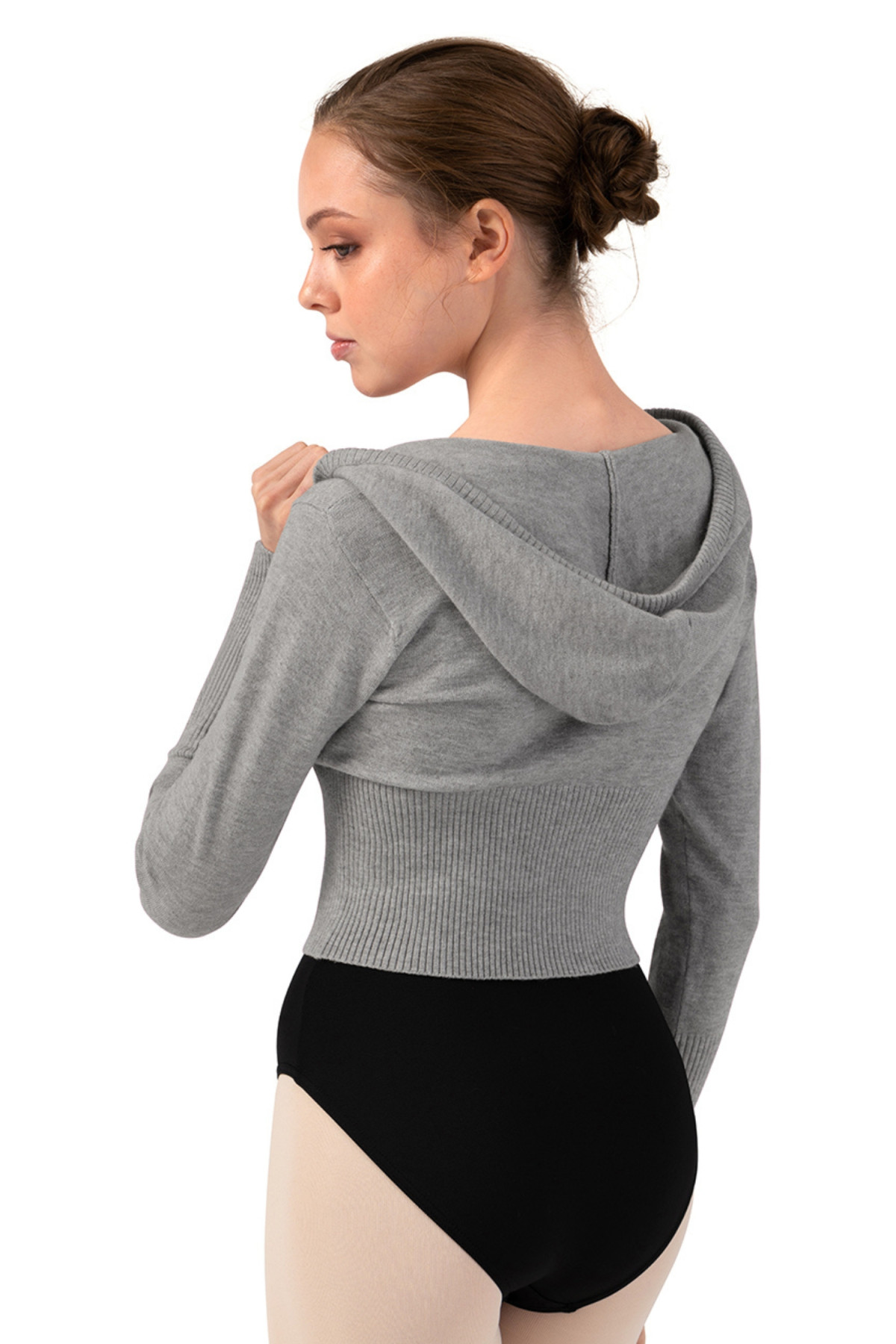 Short hooded jacket J13003 Bloch grey