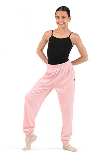 Children's velour jogging trousers CP80004 Bloch pink