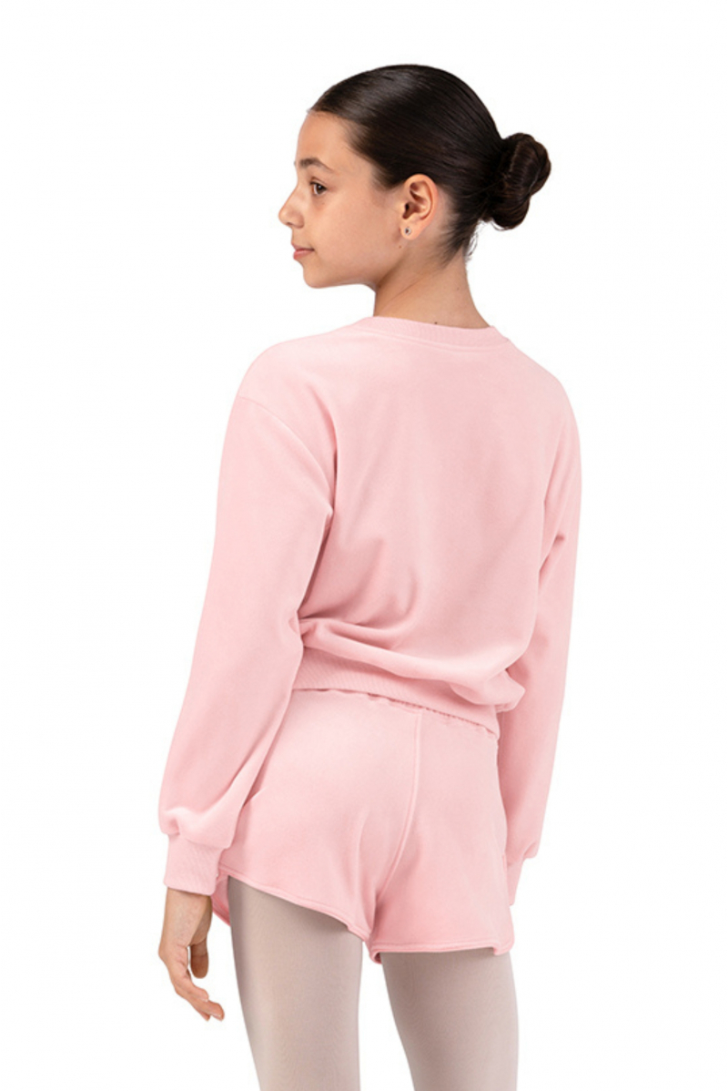 Children's velvet round neck sweatshirt CZ30016 Bloch pink