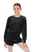 Sweat col rond en velours enfant CZ30016 Bloch noir