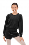 Children's velvet round neck sweatshirt CZ30016 Bloch black