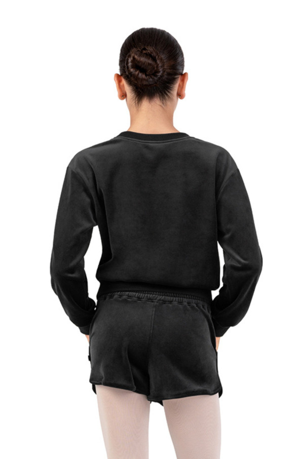 Sweat col rond en velours enfant CZ30016 Bloch noir